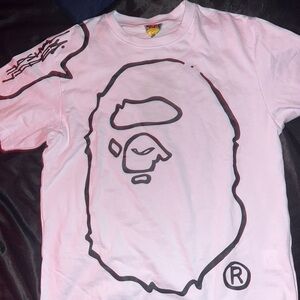 Bape White and Black Ape Head Tee
